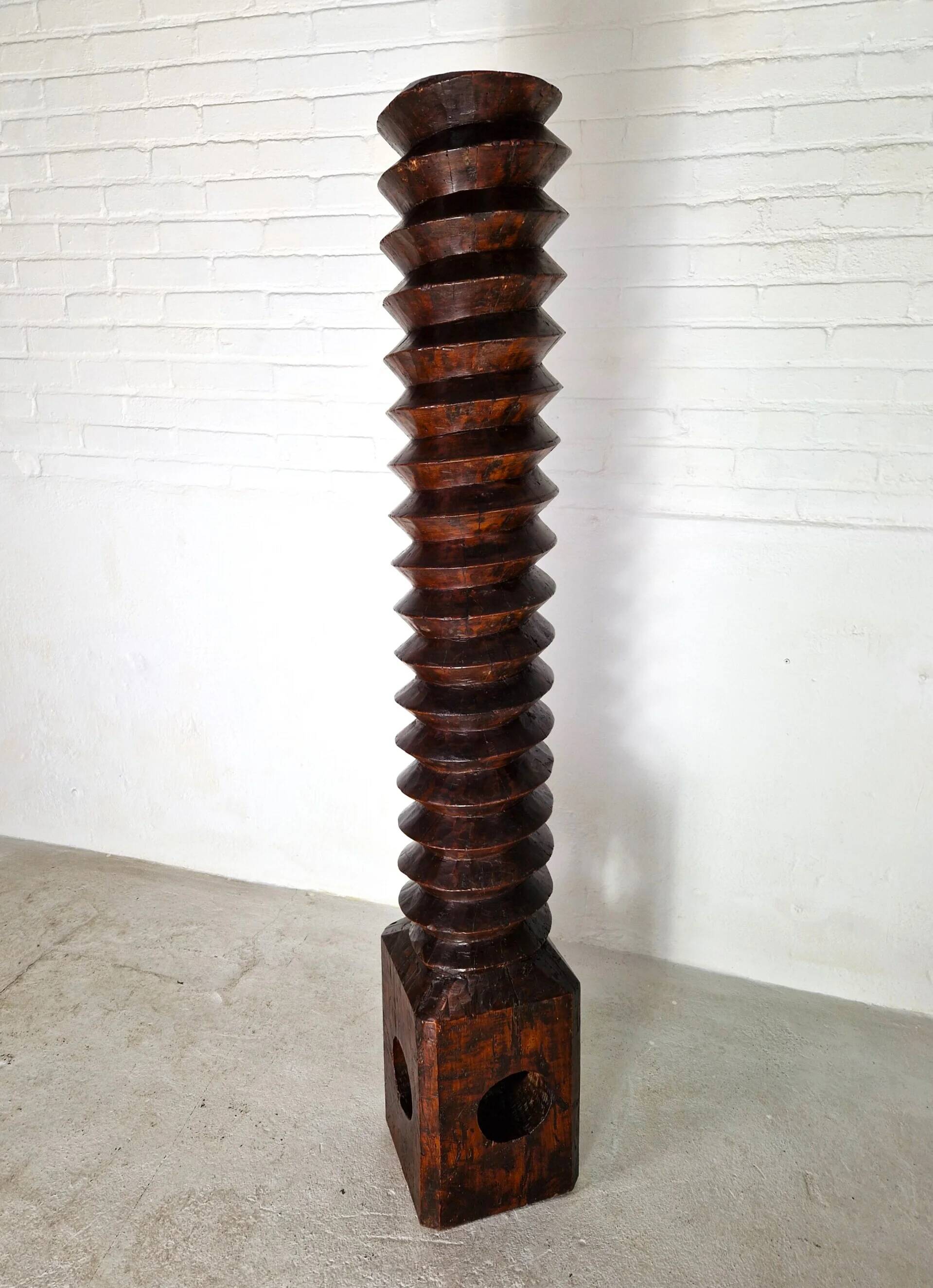 Sculptural antique wine press, France 19th century