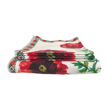 Nappe rectangulaire et 5 serviettes années 70