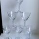 Lot 6 crystal wine glasses engraved 50s