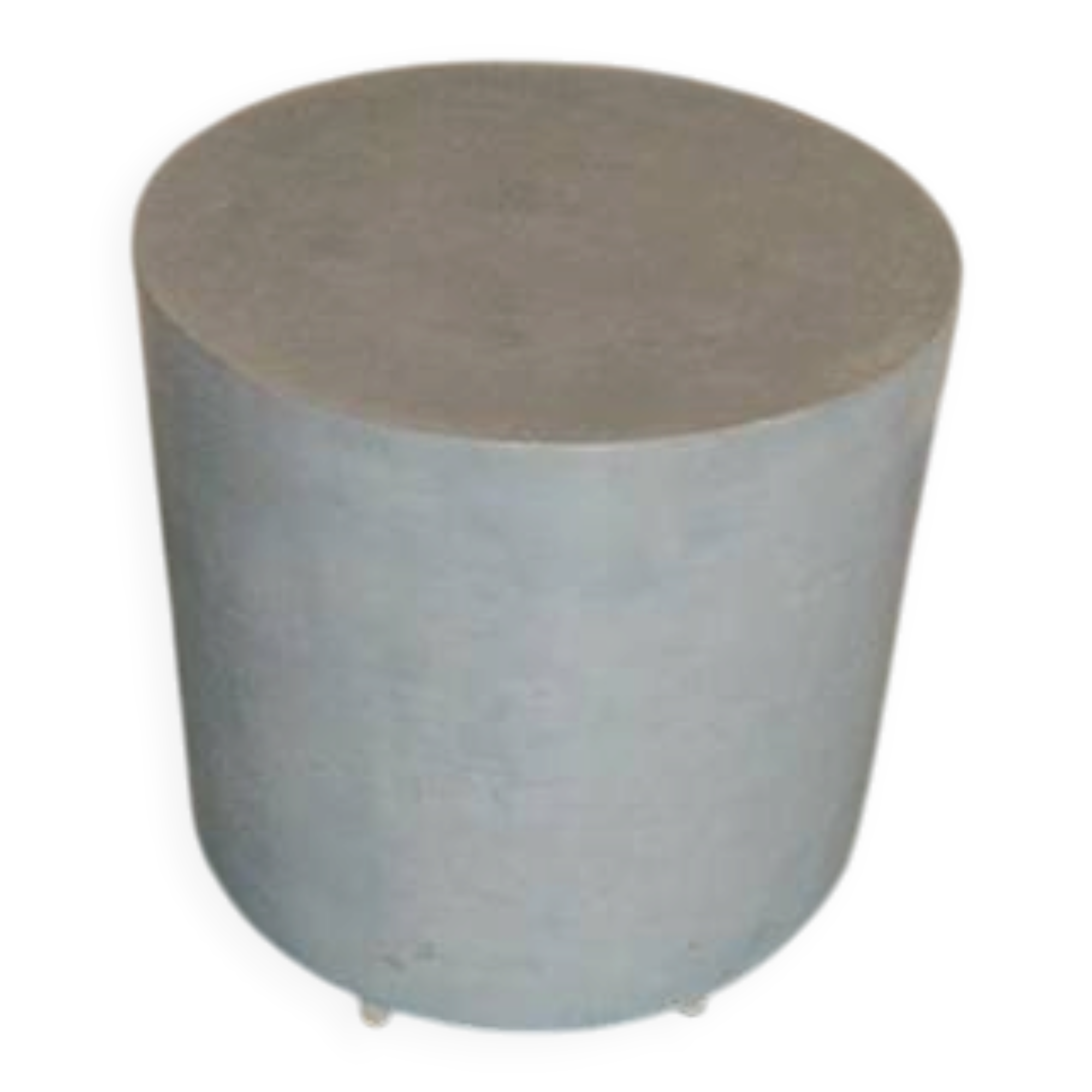 Pastel blue cylindrical coffee table "Tambour" – Artisan design.