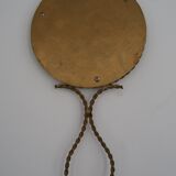 Vintage stone brass hand mirror
