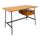 Pierre Paulin vintage modernist desk in oak wood and black metal