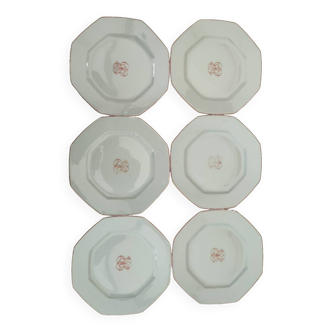 6 assiettes porcelaine Reynaud