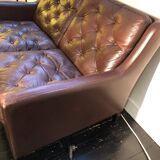 Scandinavian 2-seater leather sofa 1960