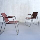 Pair of Tubauto armchairs Jacques Hitier/Tubauto France 1950
