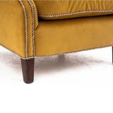 Yellow Wingback armchair, Scandinavia, 1940s