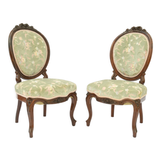 Pair of Napoleon III rosewood chairs