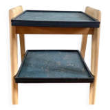 Side table or sofa end table with compass feet