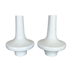 Ensemble de 2 vases en porcelaine Op Art par Edelstein Bavière, Allemagne, années 1970