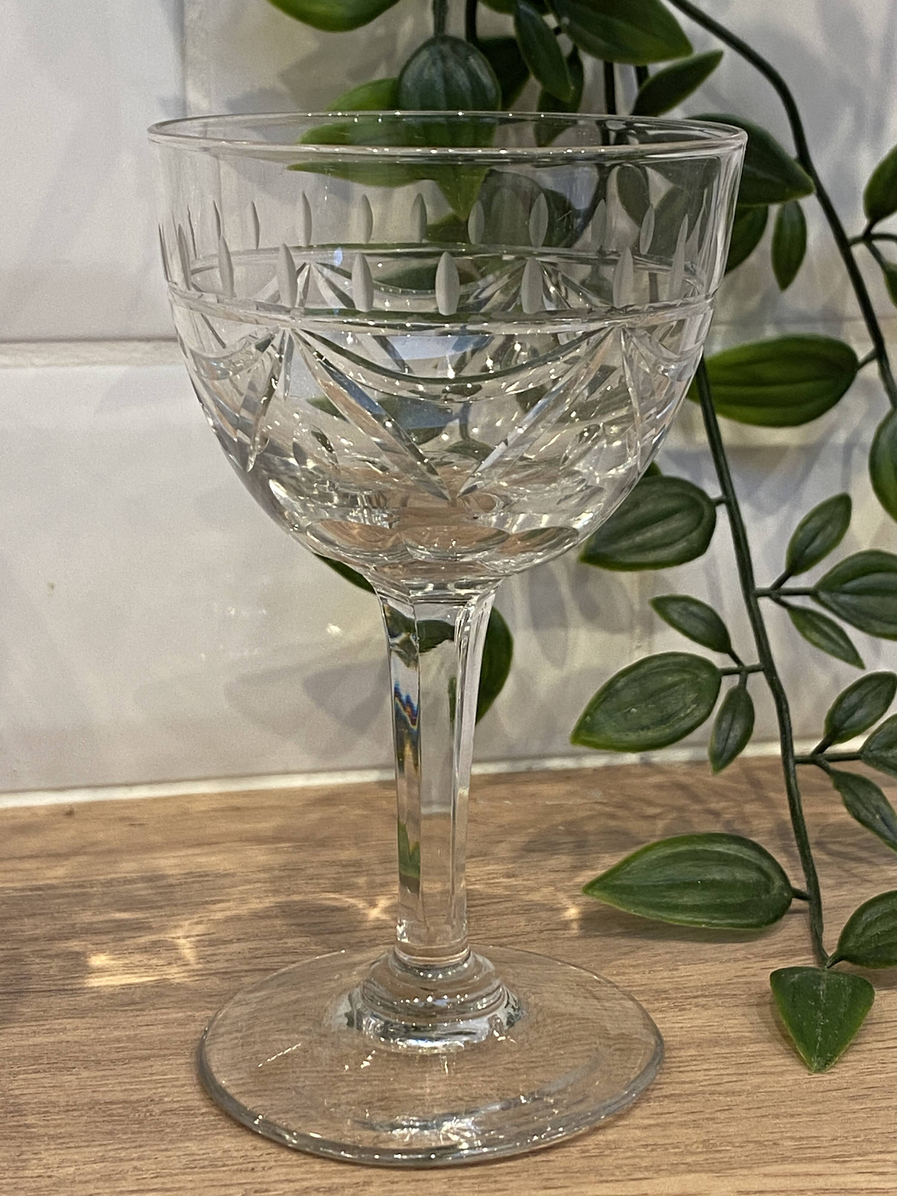 Set de 6 verres à vin gravés