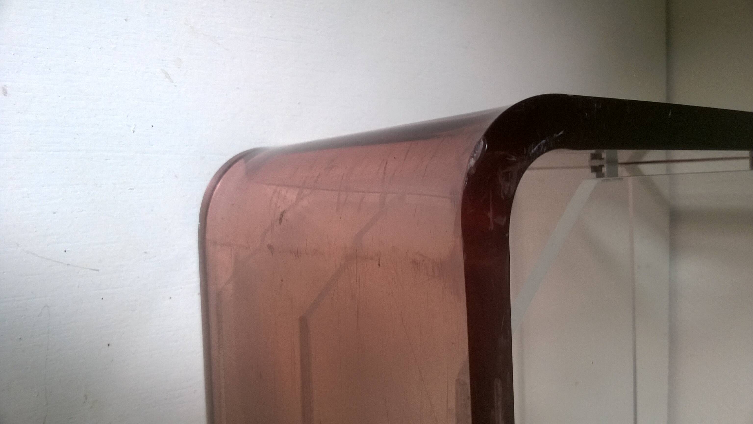 Vintage plexiglass magazine rack - attributed to Michel Dumas