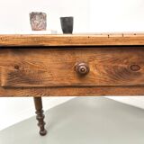 Pine desk with turned legs, 1900s