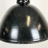 Lumière d’usine d’émail noir d’Allemagne de l’Est par Lbd Veb Leuchtenbau Dresden, années 1950