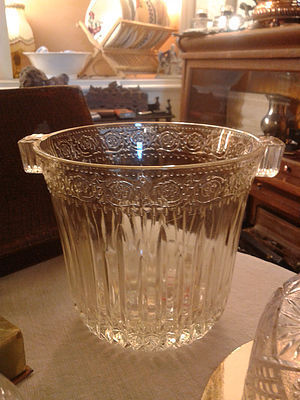 Molded glass ice bucket