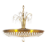 Monumental brass and crystal chandelier from Palwa