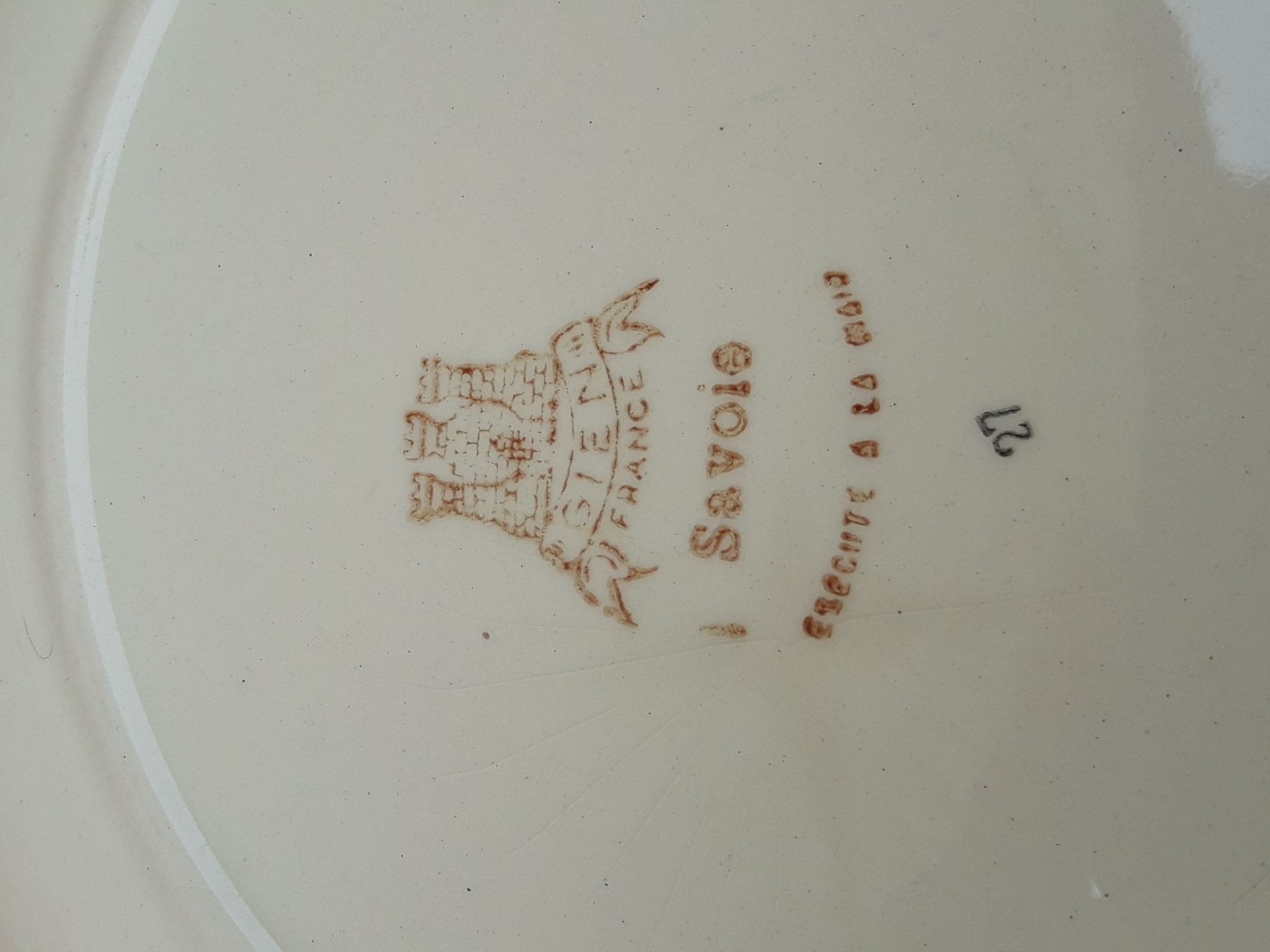2 earthenware plates of gien model savoie diam 24.5 cm