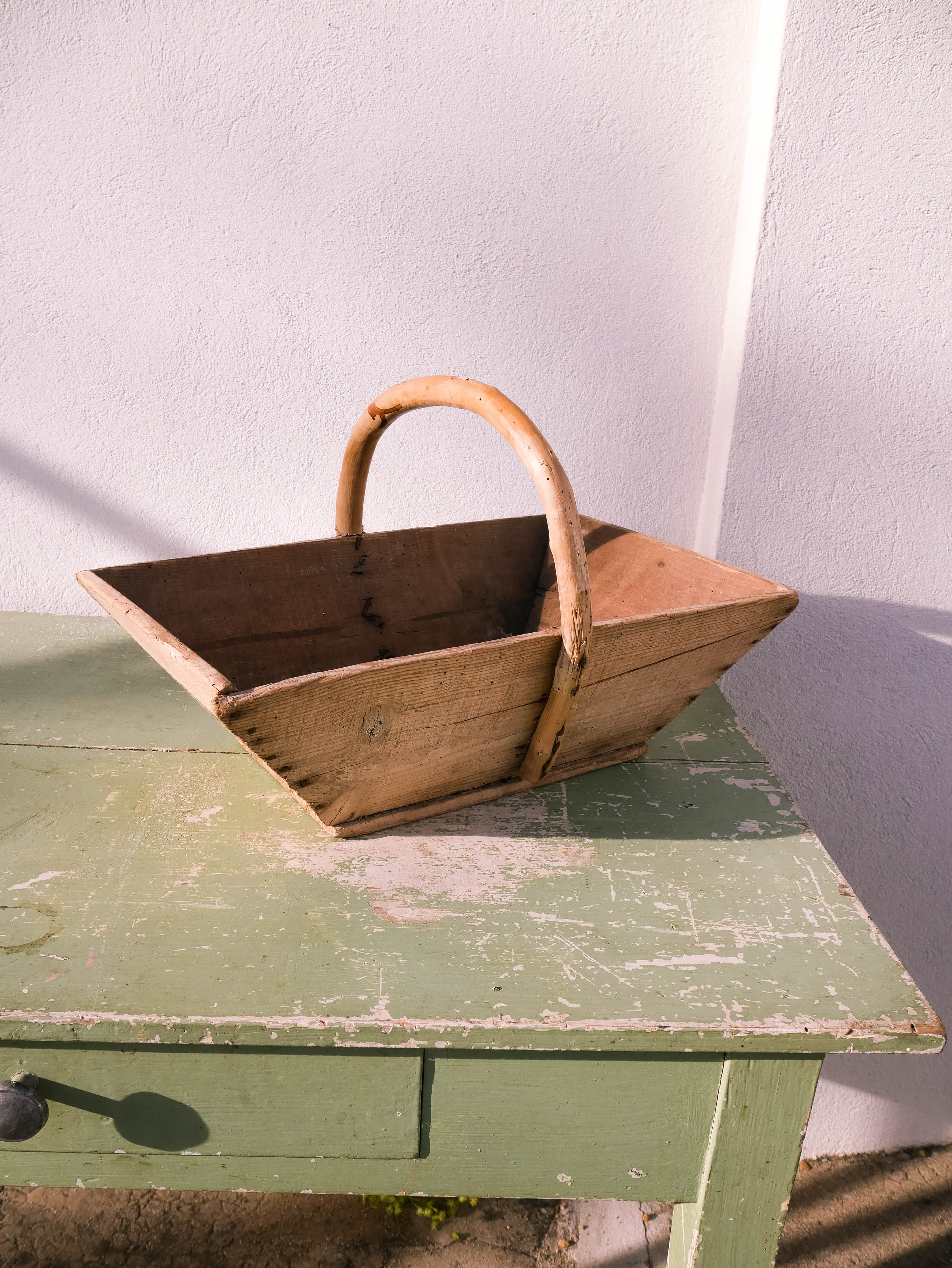 Vintage wooden basket