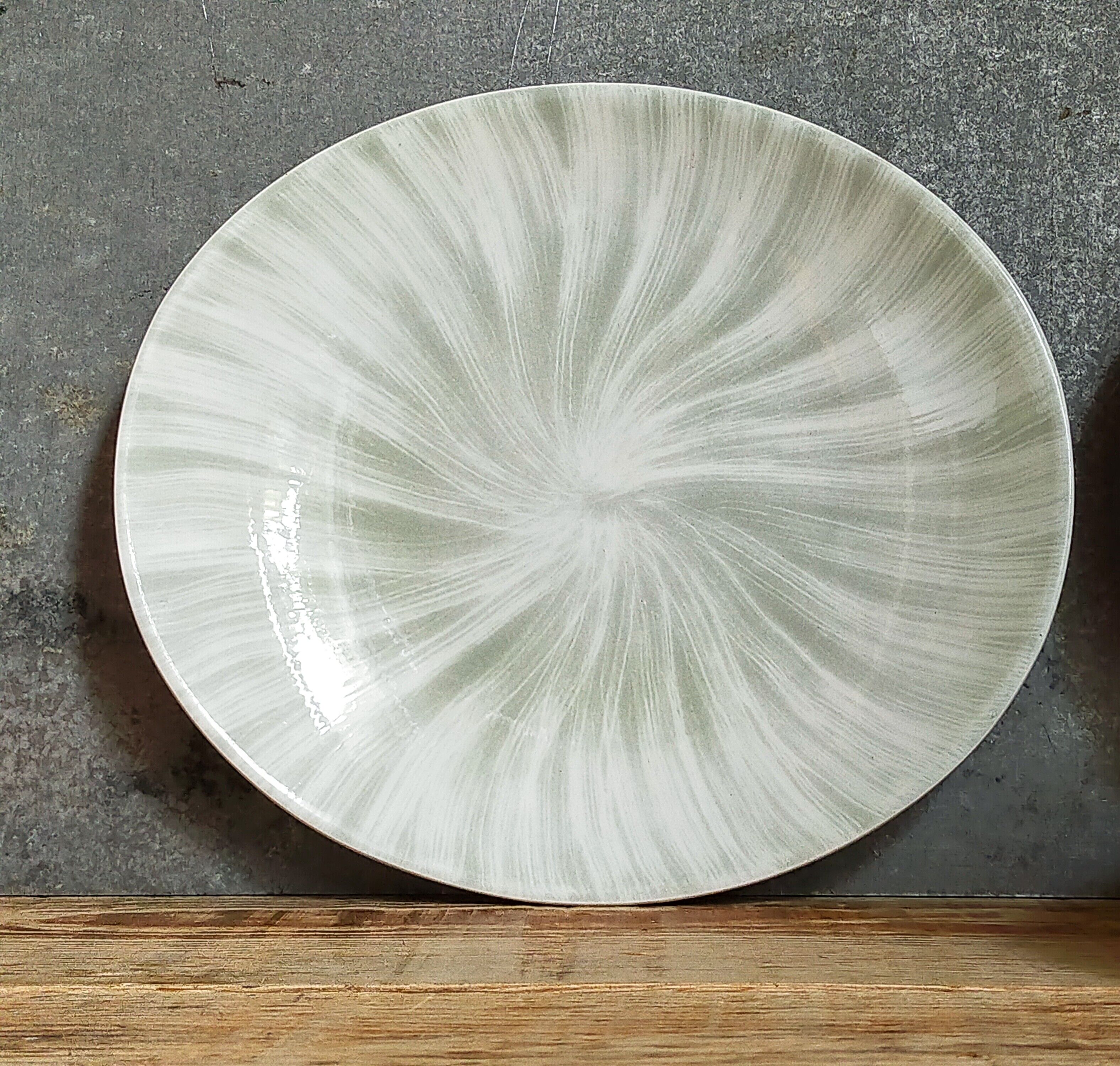 Nine earthenware plates from Salins-les-Bains vintage