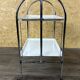 1960s 1970s Serving Cart Dinette Side Table Space Age Design Chrome White