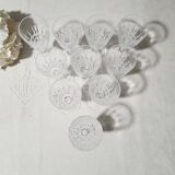 Set de 10 verre à pied vin blanc cristal d'arques Pompadour