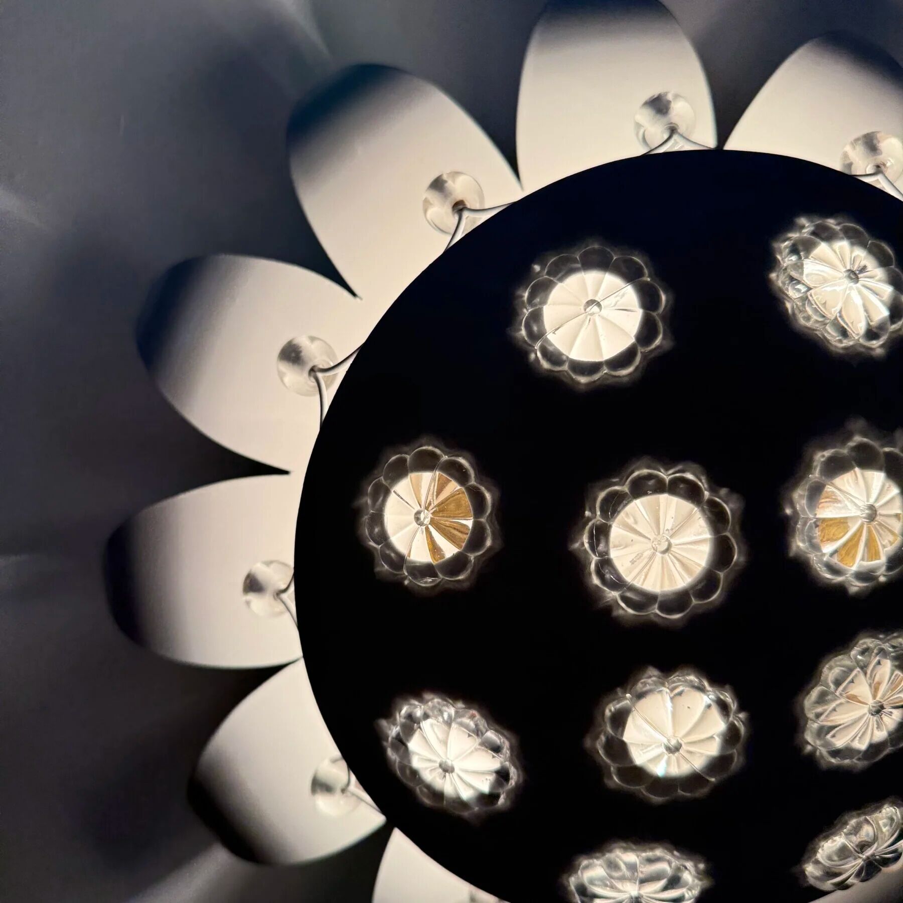 Emil Stejnar wall lamp with flower crystals, 1950s Vienna