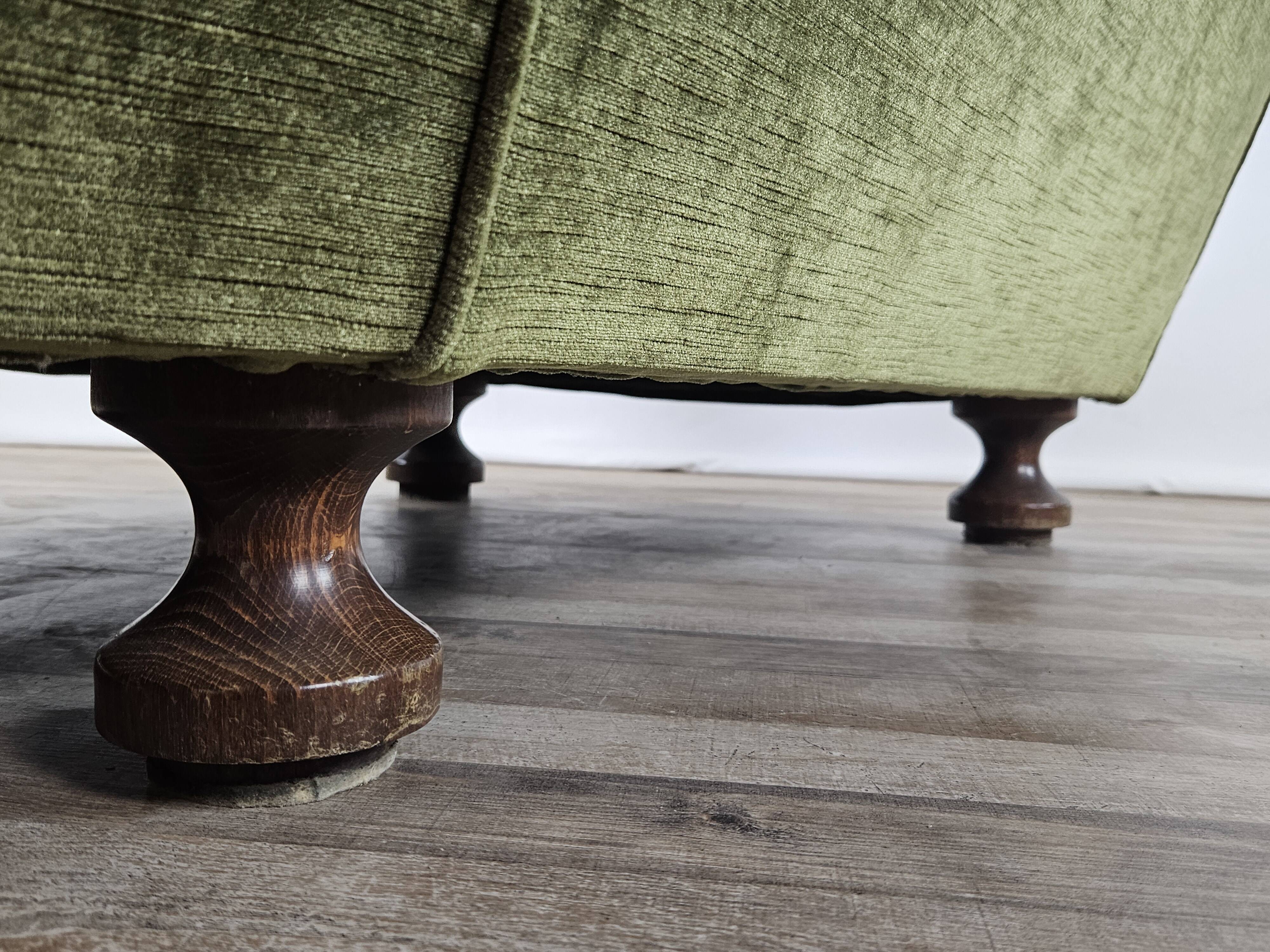 70s corner sofa in green fabric