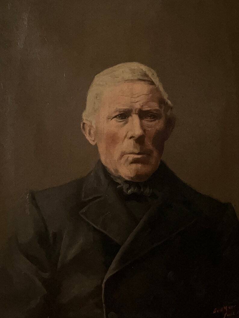 Peinture à l'huile Portrait d'un gentilhomme élégant du 19ème siècle