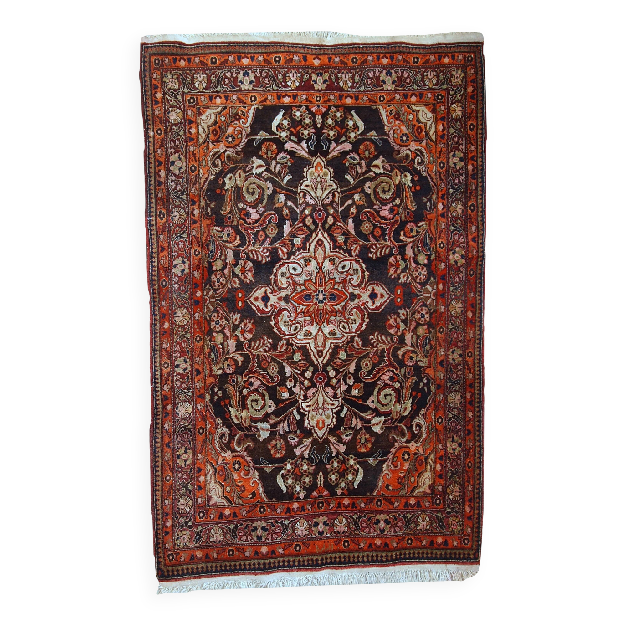Tapis vintage fait main Tabriz du Moyen-Orient 135cm x 220cm (1950s)