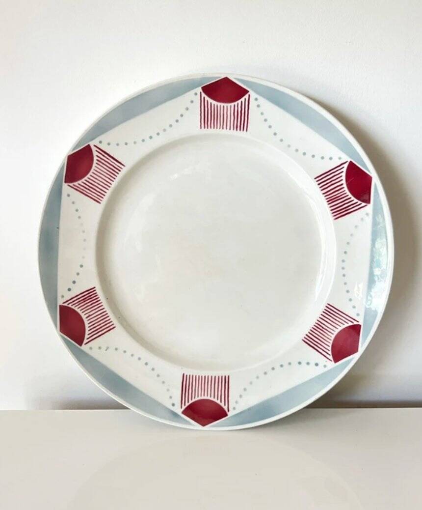 Large round dish by KG Lunéville - 1930s