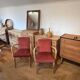 Pair of vintage bridge armchairs in solid raw wood and old pink