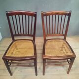 Pair of "1900" caned chairs