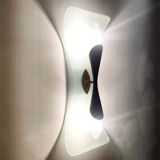 Vintage Brass and Etched and Curved Glass Wall Light ascribable to Fontana Arte