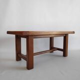 Brutalistic coffee table in solid wood of the years 60