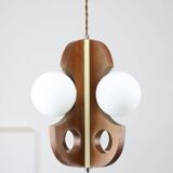 Mid-century scandinavian chrome & opaline chandelier, 1960s