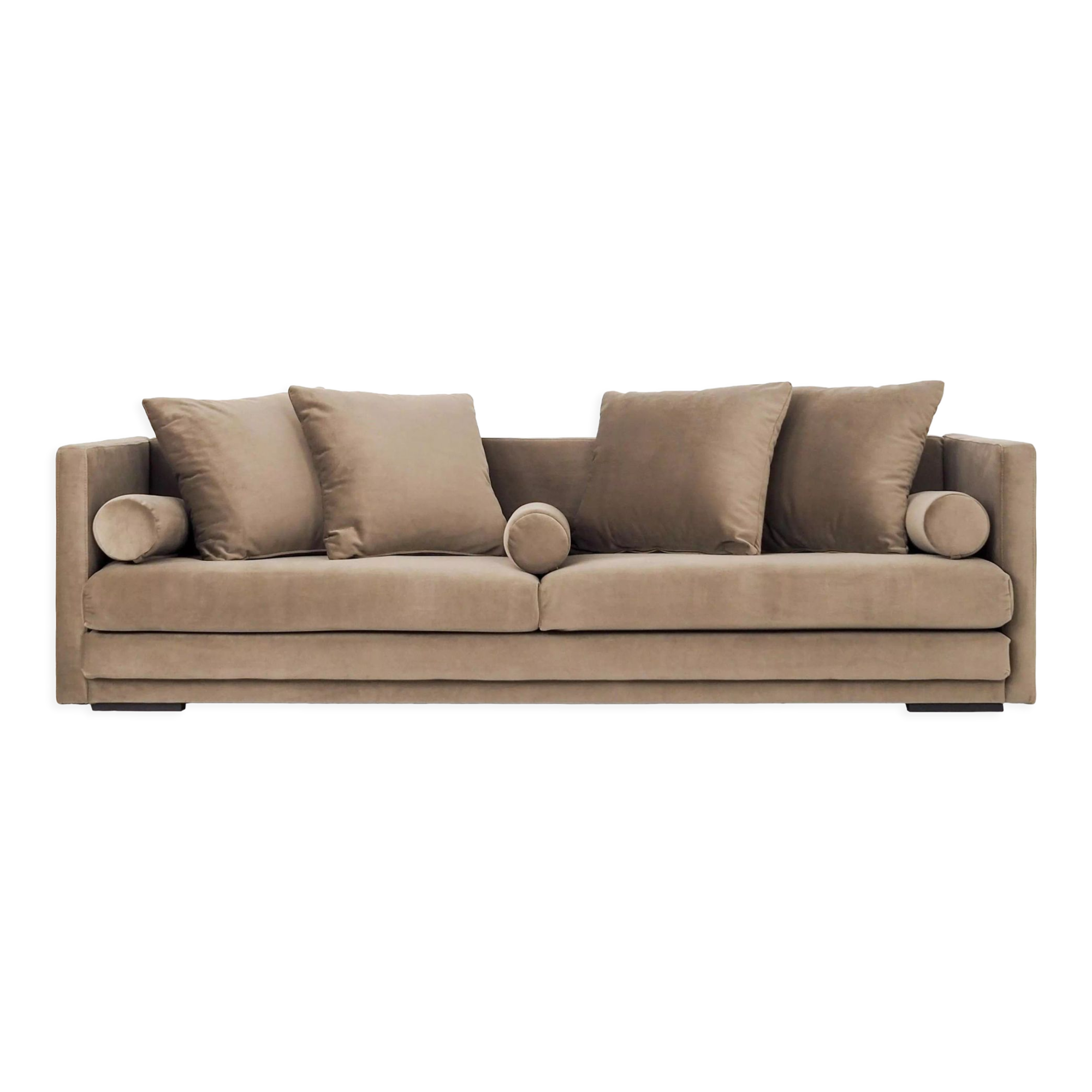 Canapé malmo marron velour, design scandinave