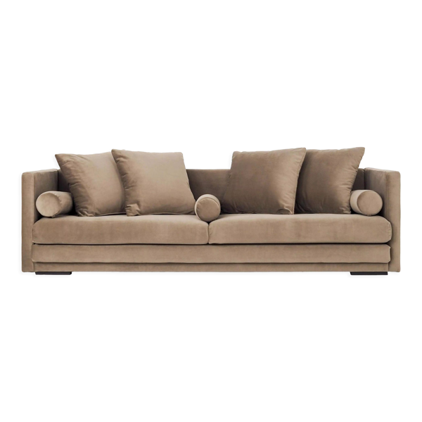 Canapé malmo marron velour, design scandinave