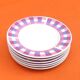 6 small porcelain plates/saucers with checkered pattern