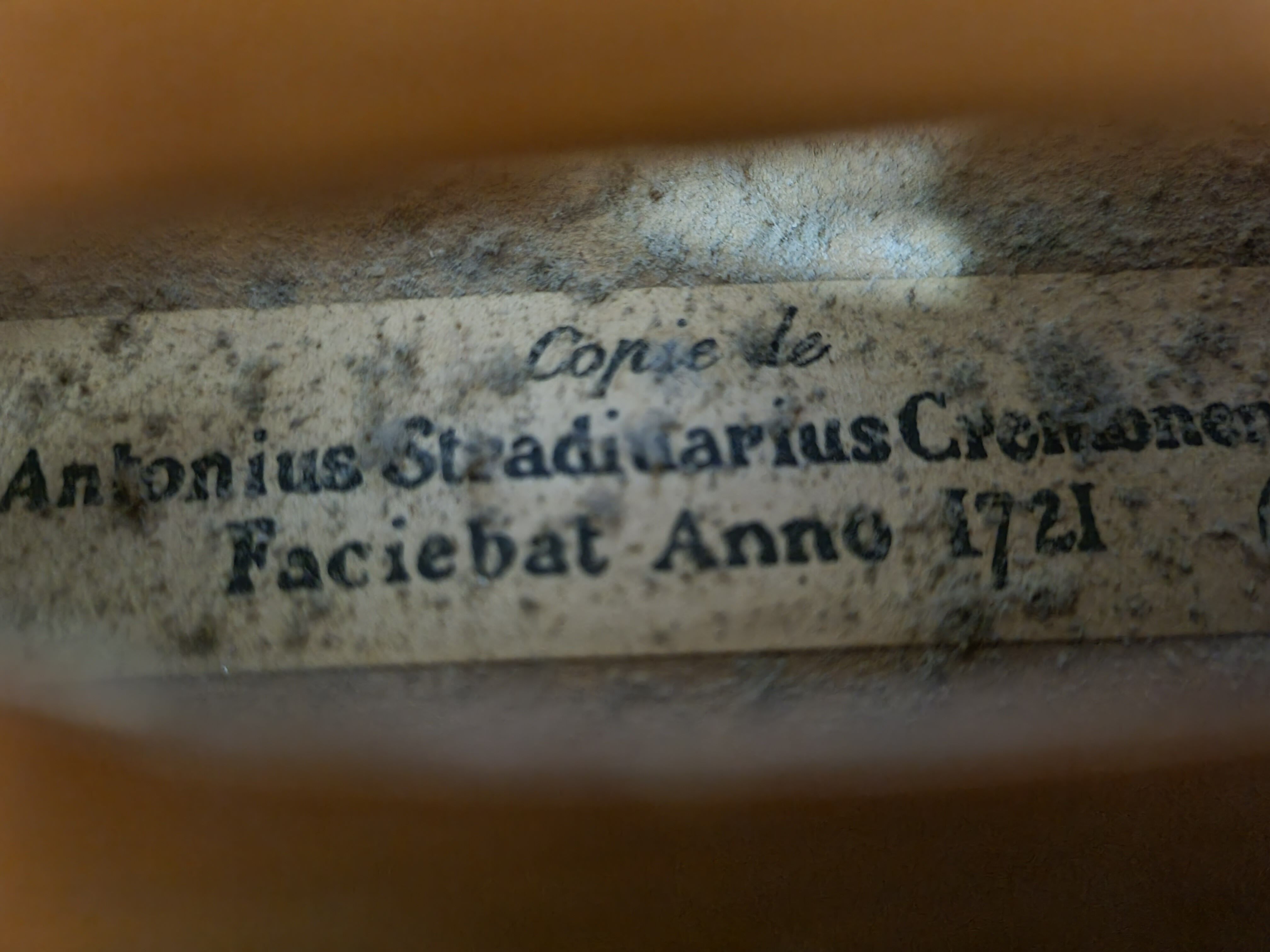 Violin copy of Antonius Stradivarius Faciebat Anno 1721