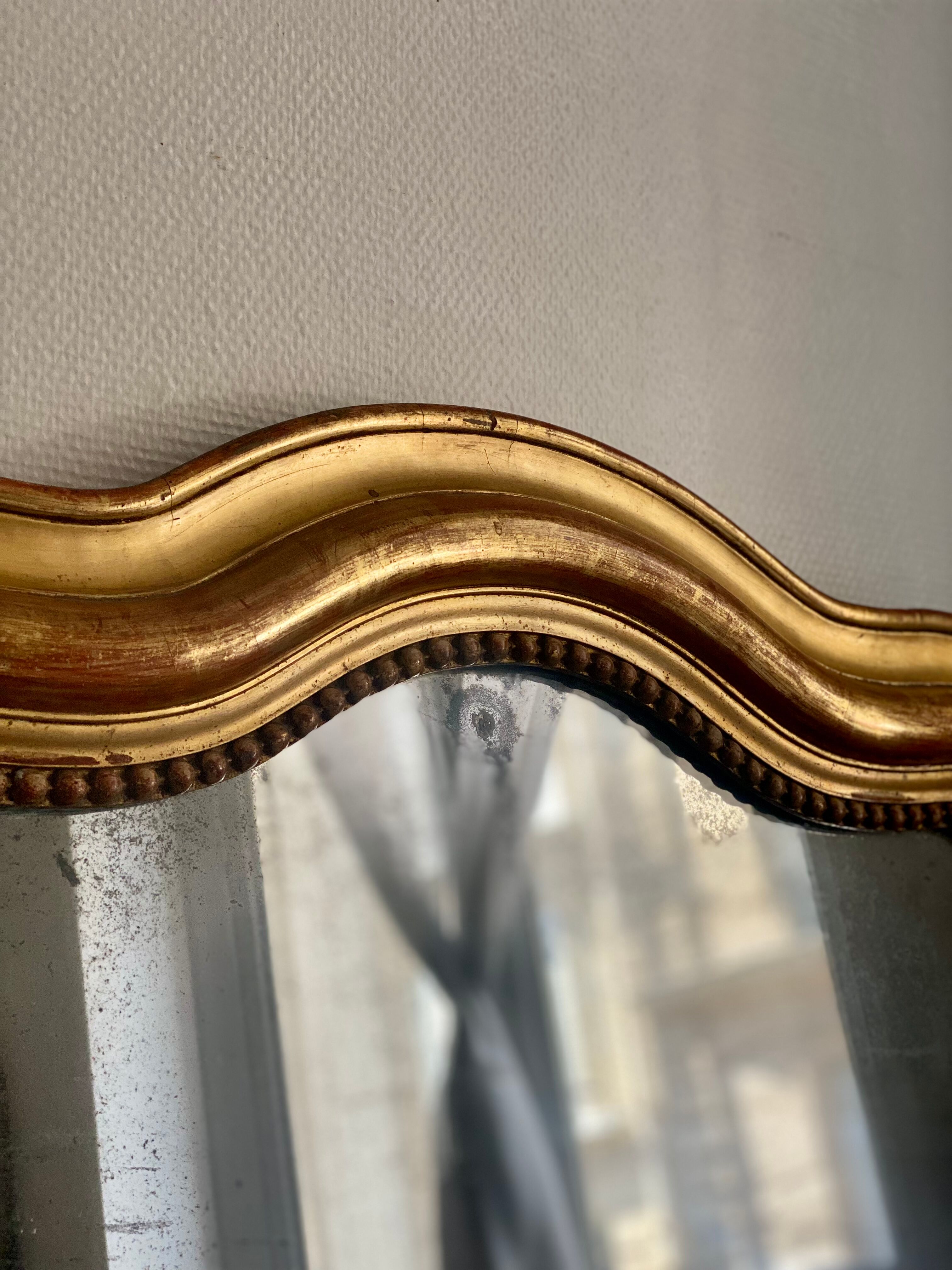 Old mirror louis Philippe golden gold leaf fireplace