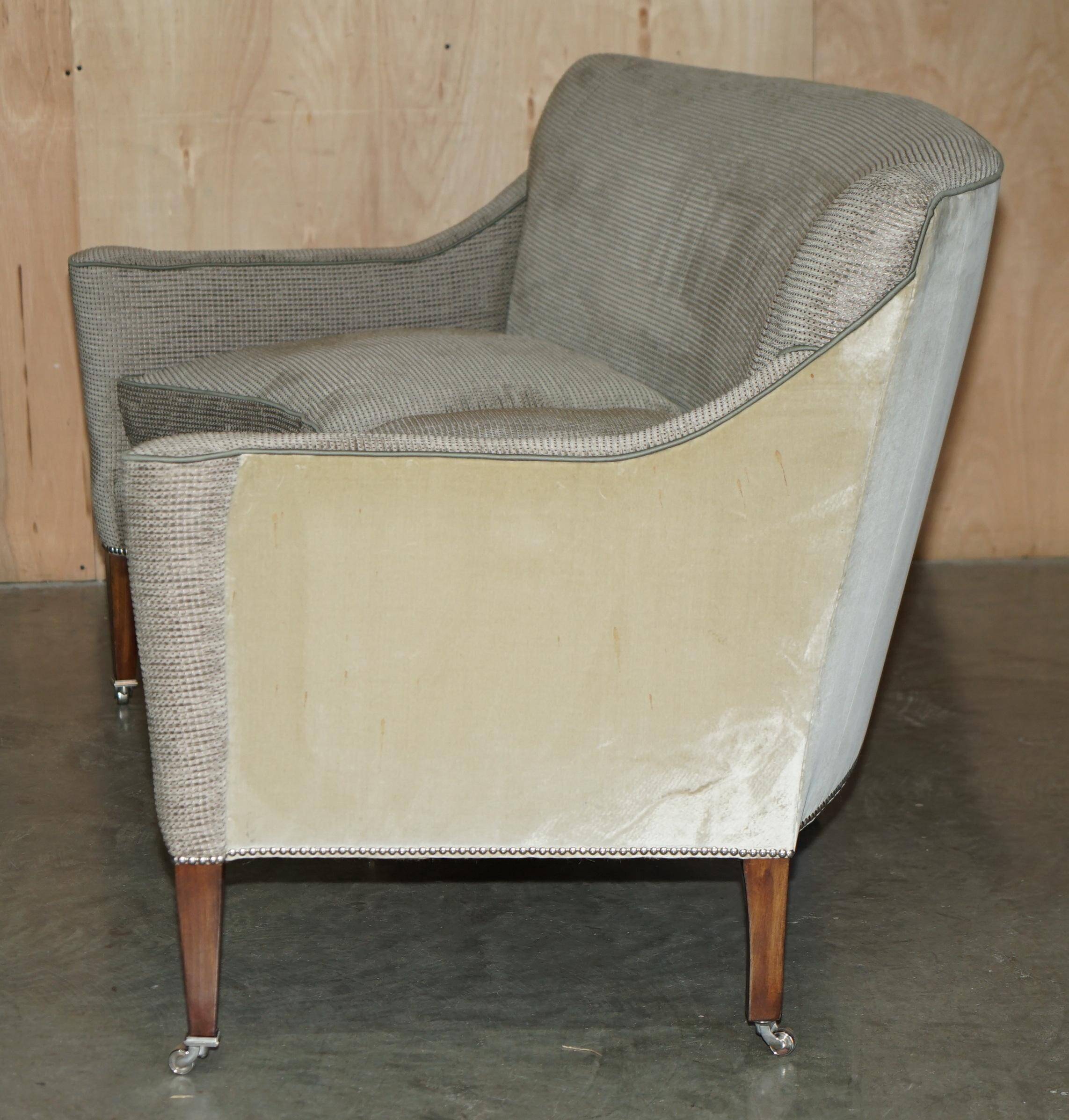 William Yeowood Curved 2-Seater Sofa in Velvet and Linen