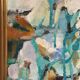 Huile sur toile suédoise – “composition” attribuée à gunnar alvarna