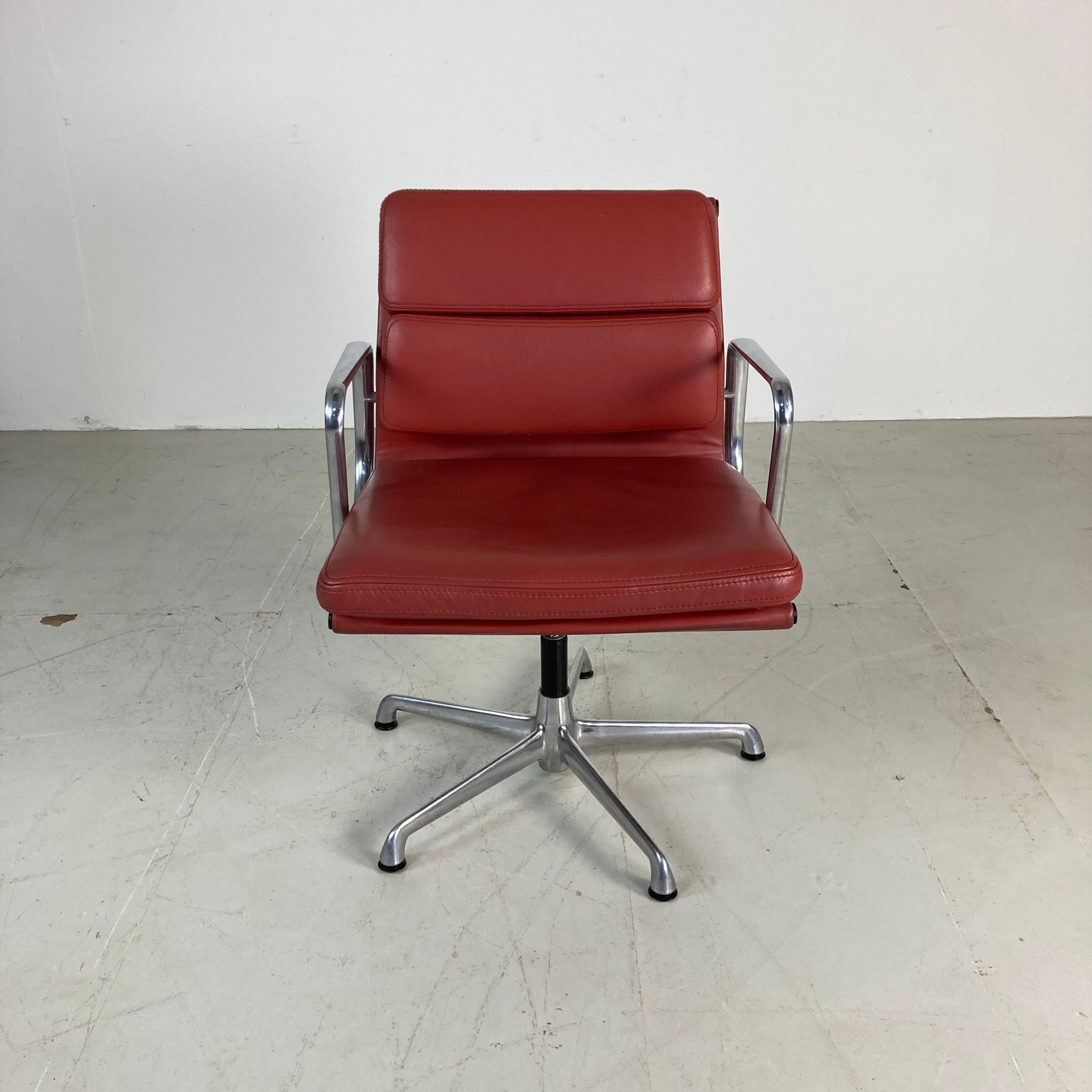 Eames ICF for Herman Miller terracotta leather Soft Pad Group chair