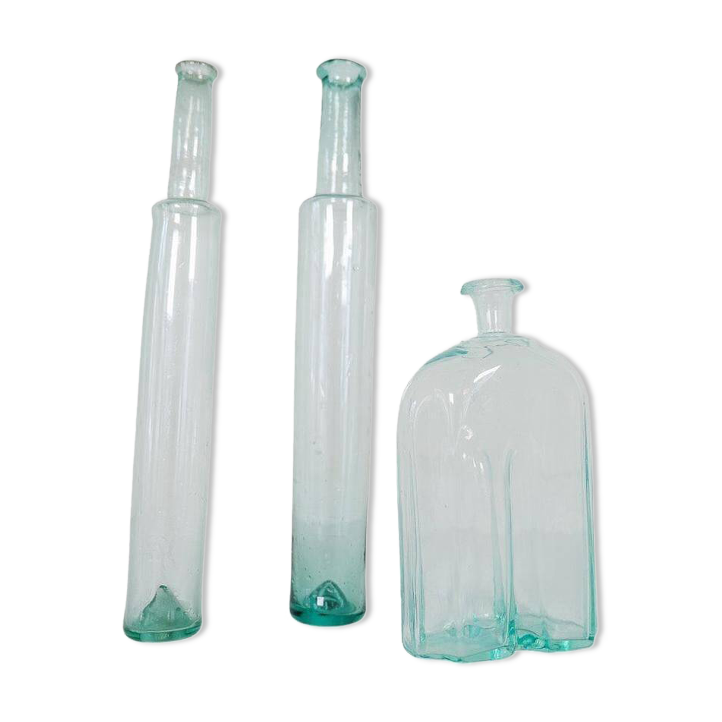 Antique set of 3 decorative bottles / vases from Sweden circa 1800