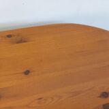 Vintage oval rectangular modernist coffee table in solid pine from the years.