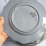 Lot of 12 taupe grey earthenware plates