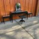 Art Deco French Black Dressing Table, Chair &amp; Nightstands, Set of 4