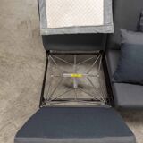 Airborne double bench seat restored foam and new fabrics + 2 matching cushions