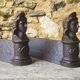 Pair of cast iron andirons from the 19th century