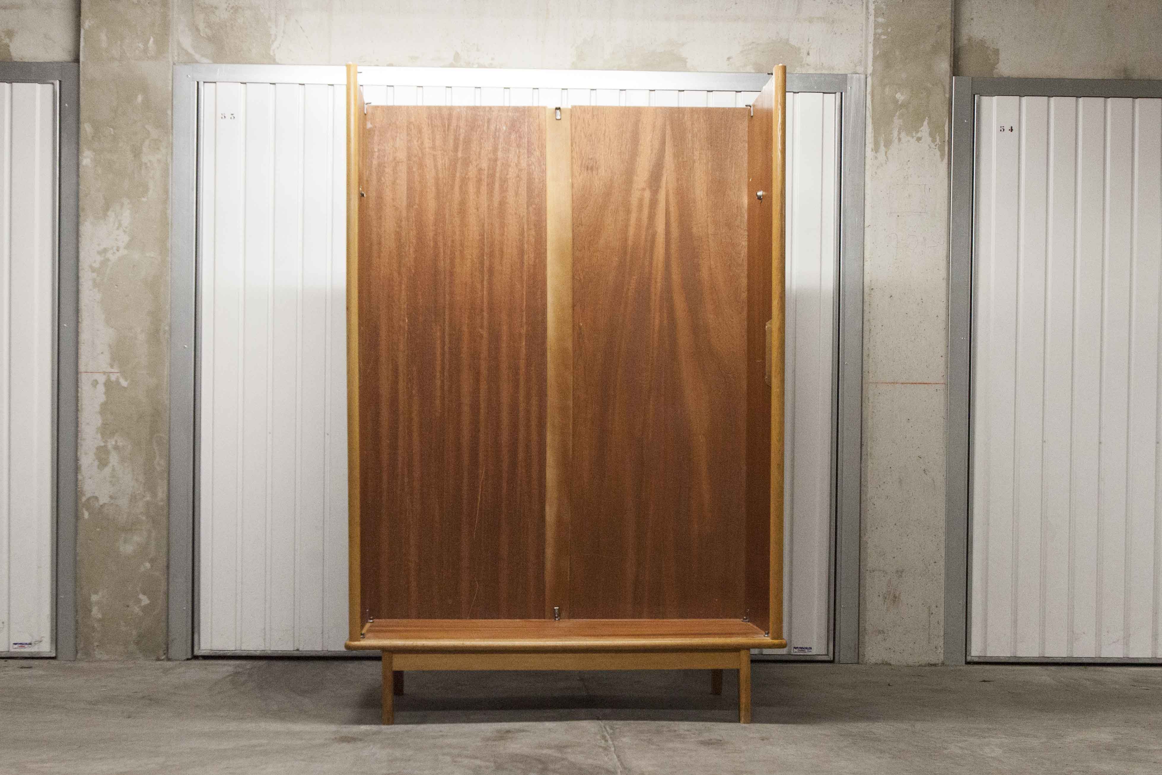 Scandinavian wardrobe 2 sliding doors 1960