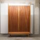 Scandinavian wardrobe 2 sliding doors 1960